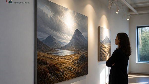 Tips for Lighting Large Canvas Paintings - Cairngorm Artists