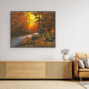 Autumn Leaves Glow - canvas print from original artwork - Cairngorm Artists