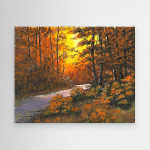 Autumn Leaves Glow - canvas print from original artwork - Cairngorm Artists