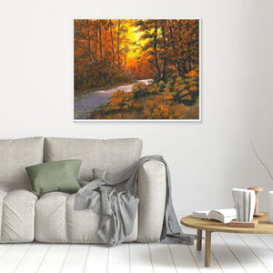 Autumn Leaves Glow - canvas print from original artwork - Cairngorm Artists