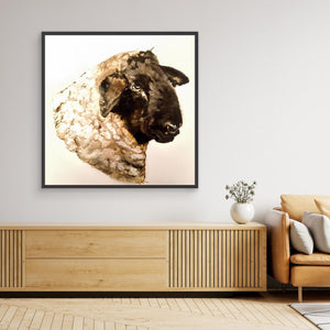 Black-faced Sheep - canvas print from original artwork - Cairngorm Artists