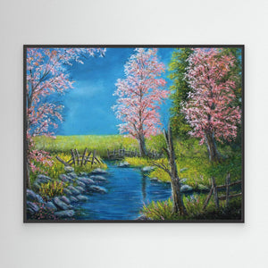 Blossom River - canvas print from original artwork - Cairngorm Artists