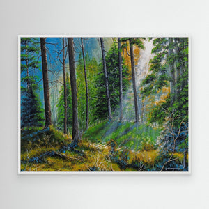 Blue Haze Forest - canvas print from original artwork - Cairngorm Artists