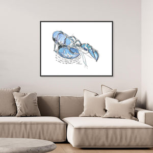 Blue Lobster Chat - canvas print from original artwork - Cairngorm Artists