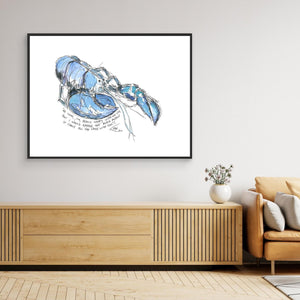 Blue Lobster Chat - canvas print from original artwork - Cairngorm Artists