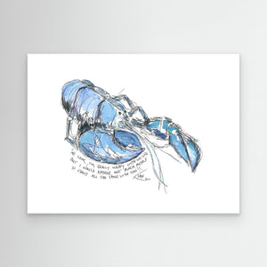 Blue Lobster Chat - canvas print from original artwork - Cairngorm Artists