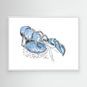 Blue Lobster Chat - canvas print from original artwork - Cairngorm Artists
