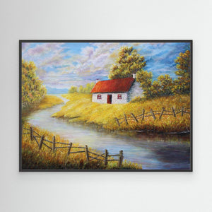 Bothy by the Burn - canvas print from original artwork - Cairngorm Artists
