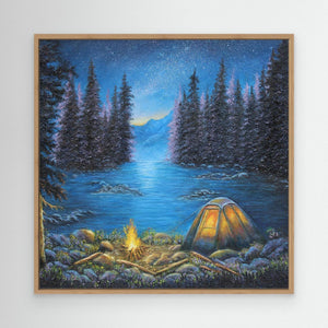 Campfire Glow - canvas print from original artwork - Cairngorm Artists