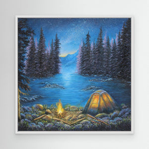 Campfire Glow - canvas print from original artwork - Cairngorm Artists