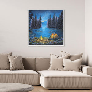 Campfire Glow - canvas print from original artwork - Cairngorm Artists