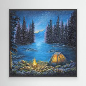 Campfire Glow - canvas print from original artwork - Cairngorm Artists