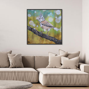 Crested Tit - canvas print from original artwork - Cairngorm Artists