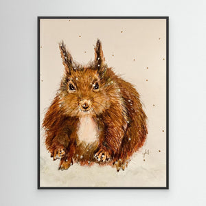 Crouching Squirrel - canvas print from original artwork - Cairngorm Artists