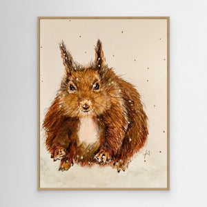 Crouching Squirrel - canvas print from original artwork - Cairngorm Artists