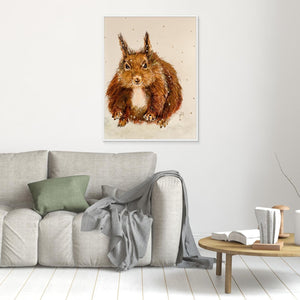 Crouching Squirrel - canvas print from original artwork - Cairngorm Artists