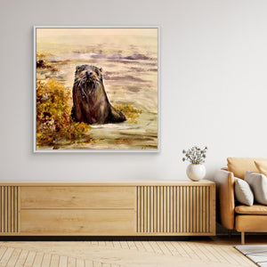 Curious Otter - canvas print from original artwork - Cairngorm Artists