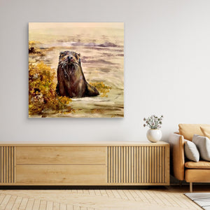 Curious Otter - canvas print from original artwork - Cairngorm Artists