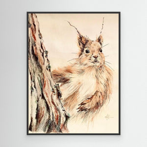 "Curious Squirrel" - Canvas print from original drawing - Cairngorm Artists