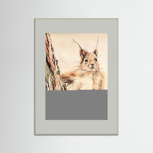 Curious Squirrel - fine art print from original artwork - Cairngorm Artists