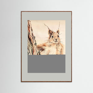Curious Squirrel - fine art print from original artwork - Cairngorm Artists
