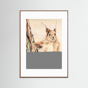 Curious Squirrel - fine art print from original artwork - Cairngorm Artists