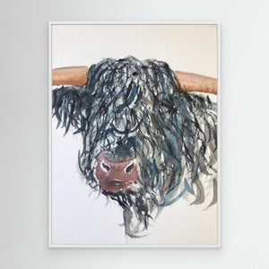 Curly Highlander - canvas print from original artwork - Cairngorm Artists