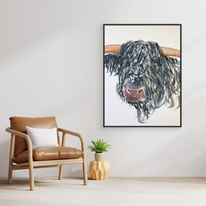Curly Highlander - canvas print from original artwork - Cairngorm Artists