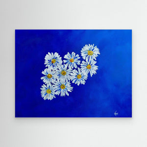 Daisy Cluster - canvas print from original artwork - Cairngorm Artists
