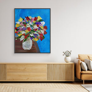 Flowers in Vase - canvas print from original artwork - Cairngorm Artists