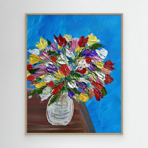 Flowers in Vase - canvas print from original artwork - Cairngorm Artists