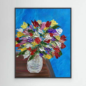 Flowers in Vase - canvas print from original artwork - Cairngorm Artists