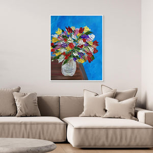 Flowers in Vase - canvas print from original artwork - Cairngorm Artists