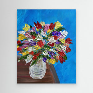 Flowers in Vase - canvas print from original artwork - Cairngorm Artists
