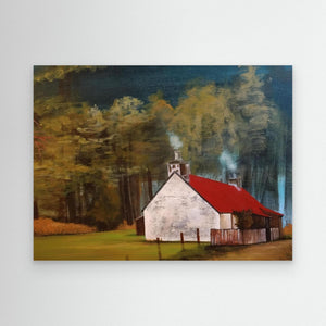 Forest Cottage Retreat - canvas print from original artwork - Cairngorm Artists