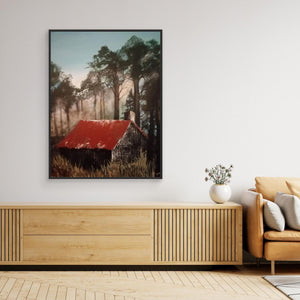 Forest Croft Hidden Away - canvas print from original artwork - Cairngorm Artists