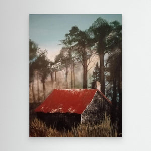 Forest Croft Hidden Away - canvas print from original artwork - Cairngorm Artists