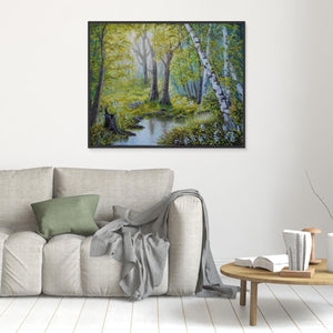 Forest Stream Tranquillity - canvas print from original artwork - Cairngorm Artists