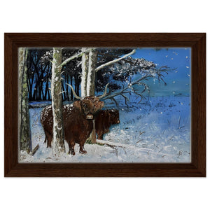 Framed Canvas - Snowy Coos - Cairngorm Artists