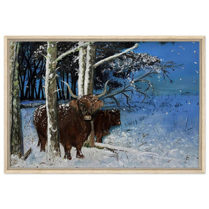 Framed Canvas - Snowy Coos - Cairngorm Artists
