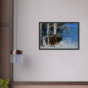 Framed Canvas - Snowy Coos - Cairngorm Artists