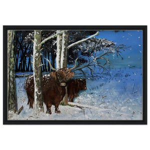 Framed Canvas - Snowy Coos - Cairngorm Artists