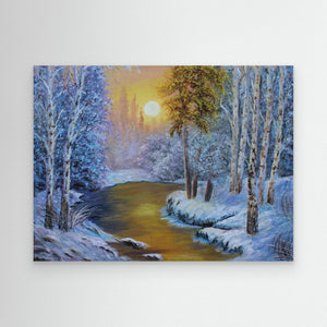 Golden Burn Twilight - canvas print from original artwork - Cairngorm Artists