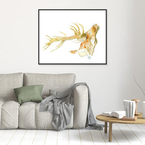 Golden Stag - canvas print from original artwork - Cairngorm Artists