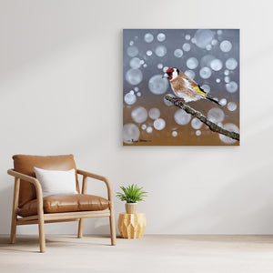 Goldfinch Glow - canvas print from original acrylic painting - Cairngorm Artists