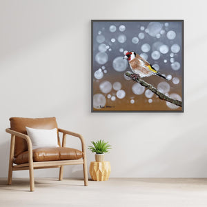 Goldfinch Glow - canvas print from original acrylic painting - Cairngorm Artists