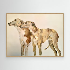 Greyhounds - canvas print from original artwork - Cairngorm Artists