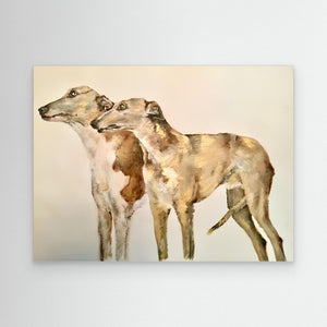 Greyhounds - canvas print from original artwork - Cairngorm Artists