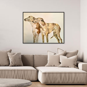 Greyhounds - canvas print from original artwork - Cairngorm Artists