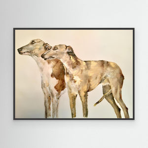 Greyhounds - canvas print from original artwork - Cairngorm Artists